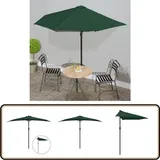Vidaxl - Balkon-Sonnenschirm mit Alu-Mast Grün 300x155 cm Halbrund - Balkonschirm - Sonnenschirm - Gartensonnenschirm - Halbrund - Grün