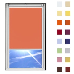 Dachfensterrollo guenstig nach Maß, Stoff Polyester, Farbe terracotta, mit Kassette oder als Springrollo, weitere 120 Farben im Shop