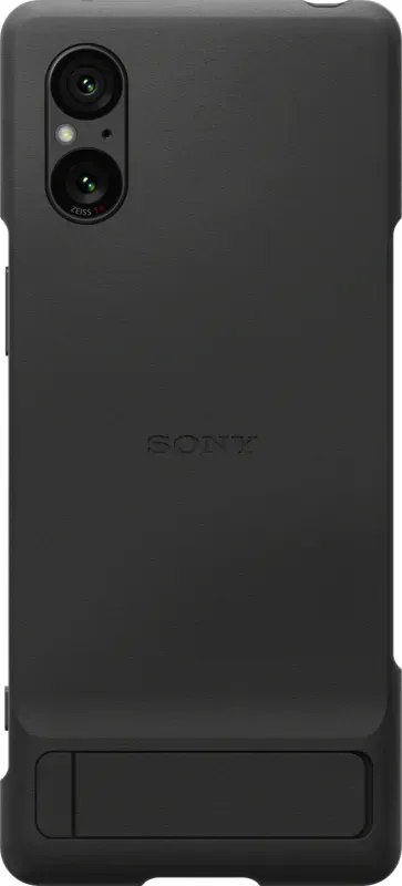 Sony Xperia 5 V Backcover Schwarz Mit Ständer