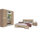WIMEX Komplettschlafzimmer "Anna", braun (artisan eiche nachbildng, absetzung chrom), B/H: 180cm x 200cm, Holzwerkstoff, Schlafzimmermöbel-Sets, Spar Set