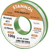 Stannol Kristall 611 Fairtin Lötzinn, bleifrei bleifrei Sn96,5Ag3Cu0,5 100g 0.7mm