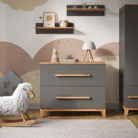 VitaliSpa Wickelkommode Malia, Grau/Artisan/Artisan, 108 x 98 cm mit 2 Schubladen