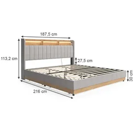 VitaliSpa Nura 180 x 200 cm Grau