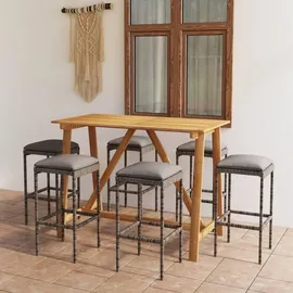 vidaXL Gartenbar Set 7-tlg. Grau
