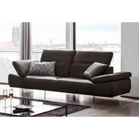 2,5-Sitzer W.SCHILLIG "levi", braun (braun z59), B:236cm H:80cm T:105cm, Longlife Xtra-Leder Z59: Glattleder mit modischer Prägung. Hautstärke 0, 9 - 1, 1 mm, Sofas, inklusive Kopfstützenverstellung & Seitenteilverstellung, Breite 236cm