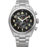 CITIZEN Herren Analog Quarz Uhr mit Titan Armband AT2480-81E, Schwarz