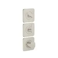 Hansgrohe Axor Citterio C Thermostatmodul 380/120, 49710800 cubic cut, Edelstahl Optik, Unterputz, mit Rosetten
