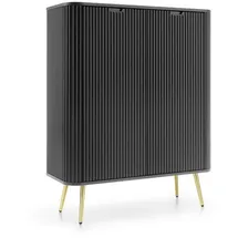 Deine Möbel 24 MODERNO 103 x 129 x 39 cm Schwarz / Gold / Weiß / Beige