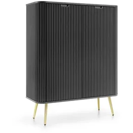 Deine Möbel 24 MODERNO 103 x 129 x 39 cm Schwarz / Gold / Weiß / Beige