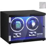 Vevor Uhrenbeweger für 2 Automatikuhren mit LED-Beleuchtung 150–207 mm Schwarz