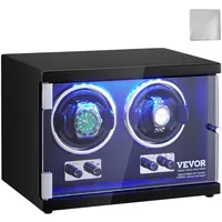 Vevor Uhrenbeweger für 2 Automatikuhren mit LED-Beleuchtung 150–207 mm Schwarz