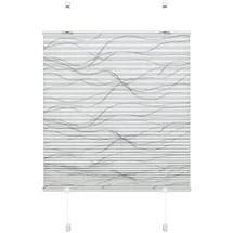 GARDINIA EASYFIX Katy Wave Plissee ohne Bohren, Zum Klemmen, Blickdichtes Falt-Rollo, Inkl. Aller Montage-Teile, 2 Bedienschienen, weiß, 1 Stück - weiss