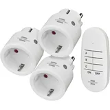 Brennenstuhl Funkschalt-Set Mini 3+1 Comfort-Line 3er Funksteckdosen-Set mit Fernbedienung (1507070)