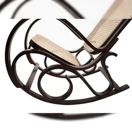 Mendler M41, Schwingsessel Fernsehsessel, Massiv-Holz Rattan ~ Walnuss-Optik