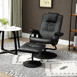 Homcom Massagesessel mit Hocker, Relaxsessel mit Massagefunktion, Elektrisches Fernsehsessel mit Liegefunktion, Fernbedienung für