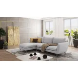 s-style möbel Modernes Ecksofa Lisa mit Metall Füßen Luxusmicrofaser
