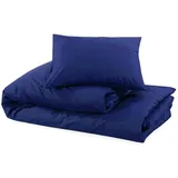 vidaXL Bettwäsche-Set Marineblau 240 x 220 cm + 80 x 80 cm
