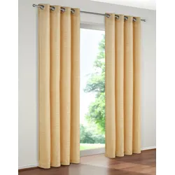 Vorhang WIRTH "B-Holmsund" Gr. 3, beige, B:132cm H:180cm, Chenille, Polyacryl, Gardinen