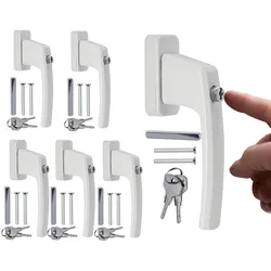Abschließbare Fenstergriffe ergonomisch Aluminium 6 Stück