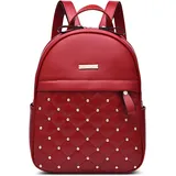 DIRRONA Damen Rucksack Damentasche Schultertasche Rucksack Mittel Mode Cityrucksack Frauen Umhängetasche Lässig Travel Arbeit Party rucksäcke Wasserdicht PU Leder Schulrucksack Rot