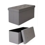 tavora Sitzhocker mit Stauraum Kunstleder 76 x 38 x 38 cm Grau