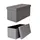 tavora Sitzhocker mit Stauraum Kunstleder 76 x 38 x 38 cm Grau