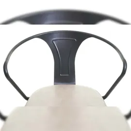 Mendler 2er-Set Barhocker HWC-H10b, höhenverstellbar, Armlehne, Tresenhocker Barstuhl Industrial drehbar ~ vintage schwarz-creme