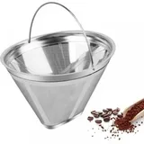 Wiederverwendbarer Kaffeefilter, Edelstahl-kaffeefilter Für Die Zubereitung Von Handwerklich Hergestelltem Kaffee, Permanenter Kaffeefilter, Silber