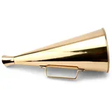 Nklaus Megaphone maritim Messing massiv gold 36cm lang Sprachrohr antik Stil Nebelhorn 11700