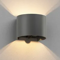 ledscom.de Außenleuchte Aluminium 10,0 cm inkl. Bewegungsmelder anthrazit matt
