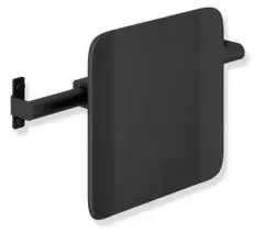Hewi System 900 Rückenstütze 900.51.90460CV Edelstahl pulverbeschichtet schwarz matt, Polyamid matt schwarz, Anbindung matt geschliffen