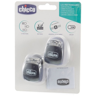 Chicco LED-Leuchten für Kinderwagen, abnehmbar, 2 Lichter, 1 Stück Schwarz