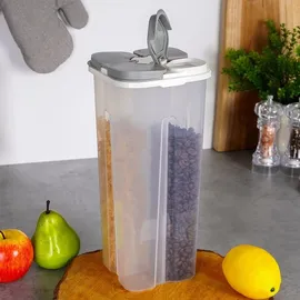 Excellent Houseware Aufbewahrungsbox 3L 1-tlg. Transparent/Weiß
