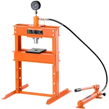 Vevor Hydraulikpresse 10 t (H-Rahmen) mit Pressplatte, einstellbare Hydraulikpresse (Max. Zylinder 130 mm) mit Überdruckventil, geeignet zum Biegen/Richten/Stanzer Orange