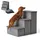 Relaxdays Hundetreppe 3 Stufen Grau 40 cm x 54 cm x 48 cm