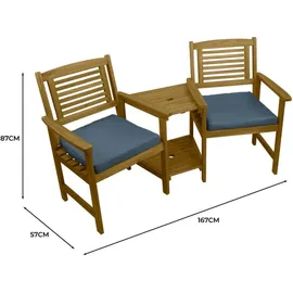 Jardí Doppel Gartenbank 165 x 76 x 102 cm Braun