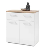 Stella Trading Schuhschrank 78 x 85 x 38 cm 2 Fächer, 1 Schublade weiß / weiß
