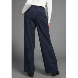 LAURA SCOTT LAURA SCOTT, Damen, Gr. 38, N-Gr, blau (dunkelblau), Web, Obermaterial: 65% Polyester, 33% Viskose, 2% Elasthan, Nadelstreifen, weit lang, Hosen Anzughose, mit Nadelstreifen