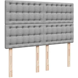 vidaXL Boxspringbett mit Matratze Hellgrau 140x200 cm Stoff