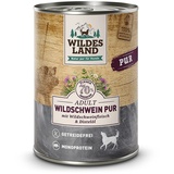 WILDES LAND | Wildschwein mit Distelöl | PUR Adult | 6 x 400 g