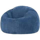 I.C.O.N. icon Sitzsack Cord, Denimblau, Sitzsack Erwachsene mit Füllung, Bean Bag, Cord Sessel, Lounge Sessel, Lounge Stuhl, Schlafzimmer, Wohnzimmer, Wohnzimmer Möbel