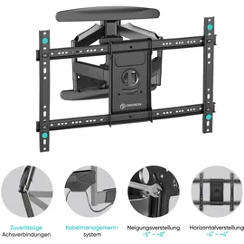 ONKRON neig- und schwenkbare TV-Halterung für 40–75 max 46 kg, schwarz M6L
