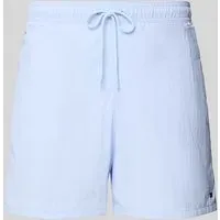 Regular Fit Badeshorts mit Logo-Stitching, Hellblau, XL