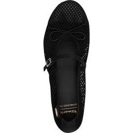 TAMARIS Damen Ballerina mit Strap flach, schwarz, 38 EU
