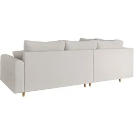 Home Affaire Ecksofa HOME AFFAIRE "CHARRE L-Form mit Ottomane, Maße B/T/H: 231/161/81 cm", beige (creme), B:231cm H:81cm T:161cm, 92% Polyester, 8% Nylon, Sofas, Ecksofa, feine Steppung, lose Rücken- und Zierkissen, auch in Cord und Bouclé
