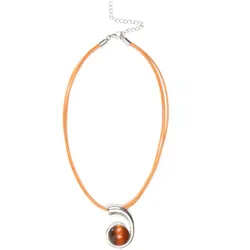 Kette mit Anhänger "Anita", Damen, Gr. one size, Metall, braun, COLLEZIONE ALESSANDRO, Basic, Halsketten, mit Glasstein im Cat-Eye-Schliff