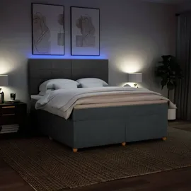 vidaXL Boxspringbett 180 x 200 cm Dunkelgrau