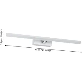 EGLO LED Wandleuchte Verdello, Wandlampe aus Kunststoff in Weiß und Chrom, Bad Spiegellampe, Badezimmer und Flur Lampe, warmweiß-kaltweiß, IP44