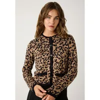 More & More Feinstrick-Cardigan Leomuster in leo jacquard |