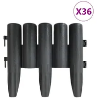 VidaXL Rasenkanten 36 Stk. Anthrazit 10 m PP